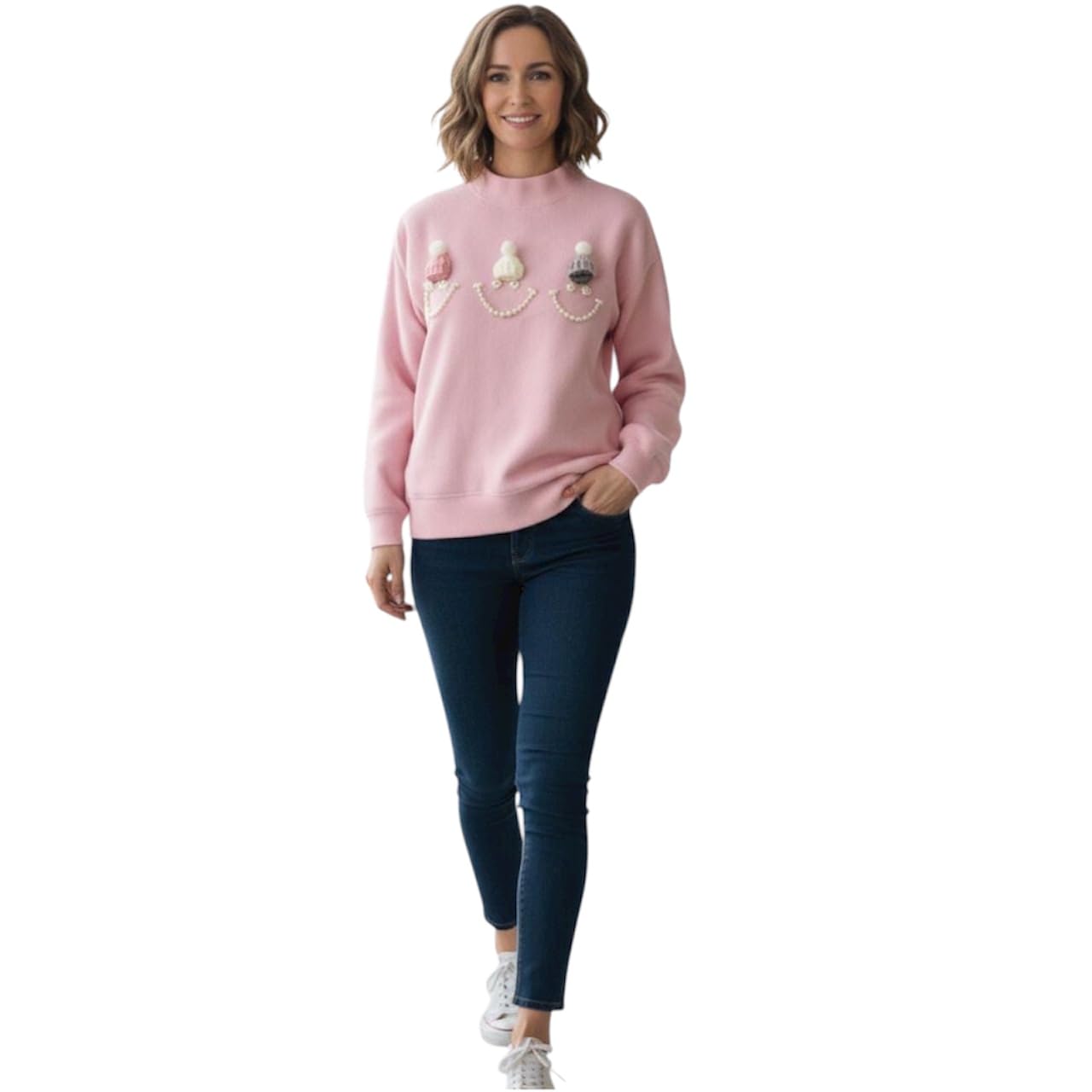 Women's Patterned Sweater, Acrylic Blend, Full Sleeve, Winter Pullover Knit Jumper-picture-30