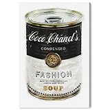 The Oliver Gal Artist Co. Fashion and Glam Contemporary Canvas Art - Fashion Soup, Wall Art for Living Room, Bedroom, and Bathroom, 20 in x 30, Black and Gold Home Decor