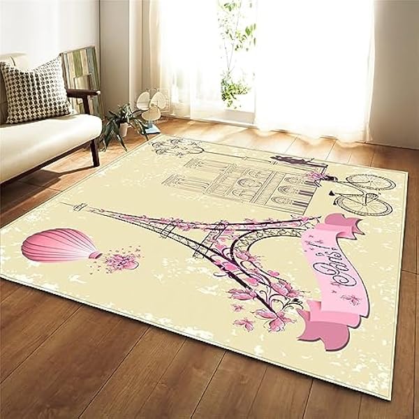 Gebied tapijten woonkamer tapijt, antislip zacht kristal fluwelen tapijt voor gemakkelijk schoon te maken, machinewasbaar tapijt voor woonkamer, slaapkamer, eetkamer wasbare tapijten (roze pylonen, 80
