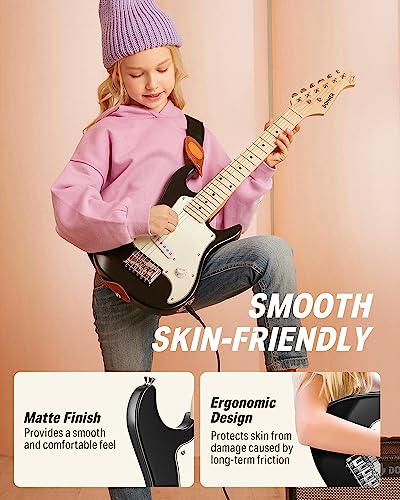 Image of Donner 30 Inch Kids Electric Guitar Beginner Kit ST-Style (Black) | Mini Electric Guitar for Boys Girls with Amp, 600D Bag, Tuner, Picks, Cable, Strap, Extra Strings, and Lessons DSJ-100