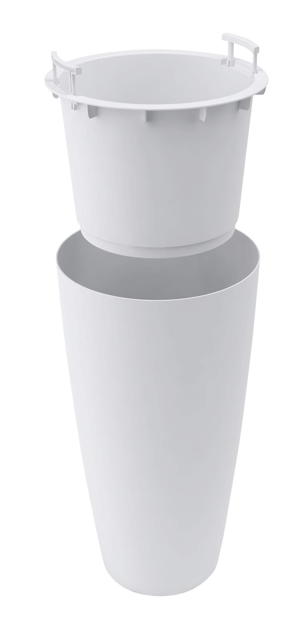 Pot de Fleurs, Rond, H 70 cm, Ø 36, Anthracite, Mate, capacité de 16 litres, avec Panier à Plantes Amovible, pour intérieur et extérieur, Fait de Haute qualité polypropylène