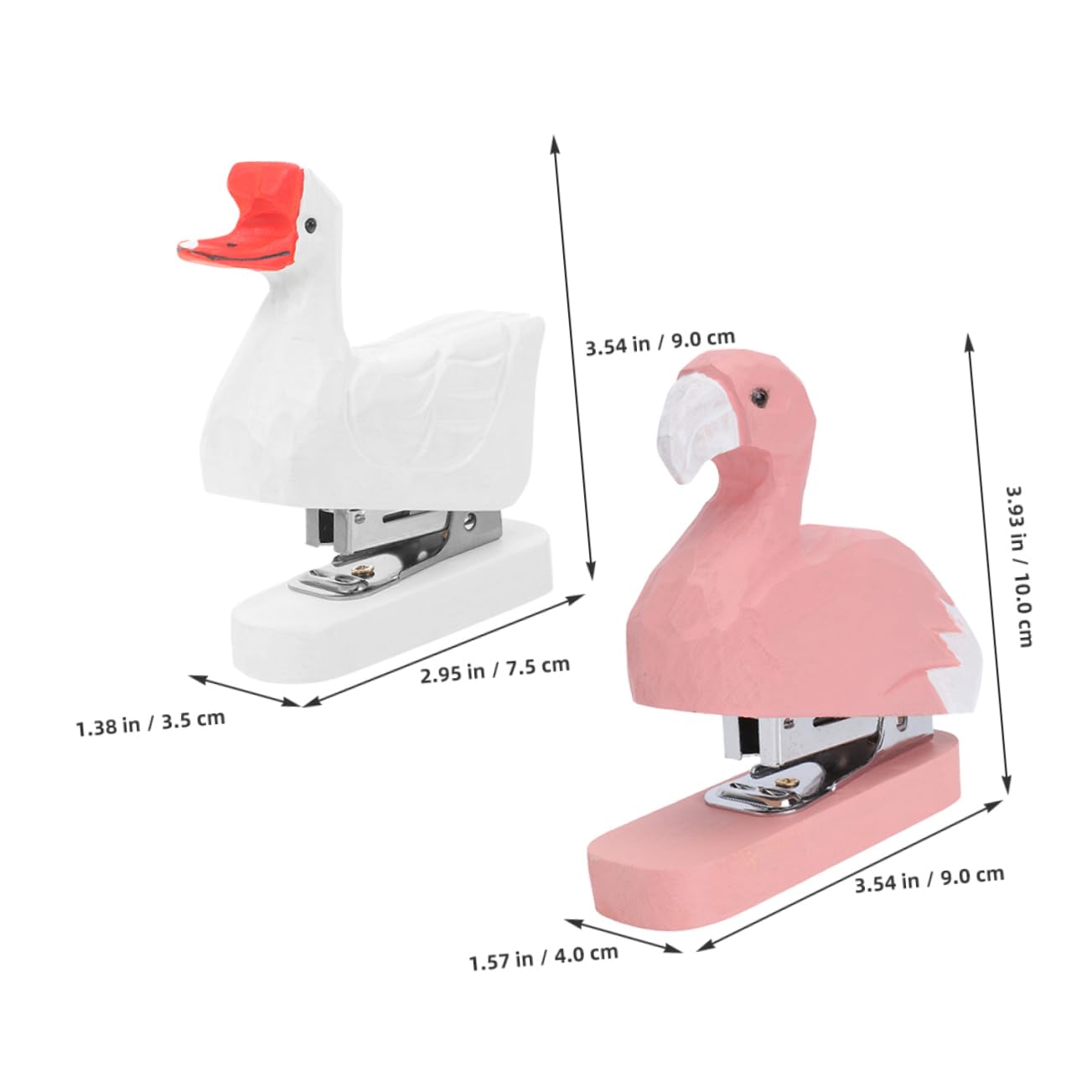Mini Cucitrice da Scrivania in Legno a Forma di Animale 2 Pezzi