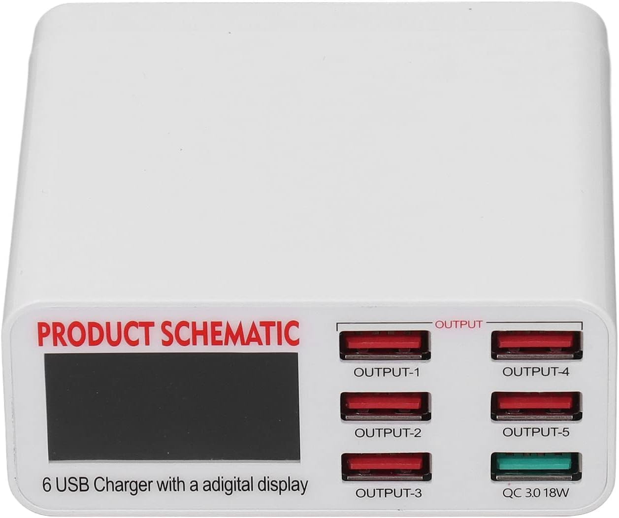 Smart Digital Display Fast Station 6 USB Ports Temperature Control Universal Compatibility for Home Office and Ment Several-image-44