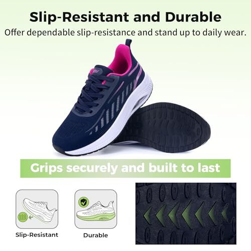 Image of RomenSi Women Arch Support Walking Shoes Plantar Fasciitis Sneakers Orthotic Tennis Shoes for Gym Workout All Day US 6-11