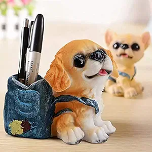JOY LAND Cute Dog Decorative Pen Stand for Gift Office Desk Kids Study Table Container- Multicolor