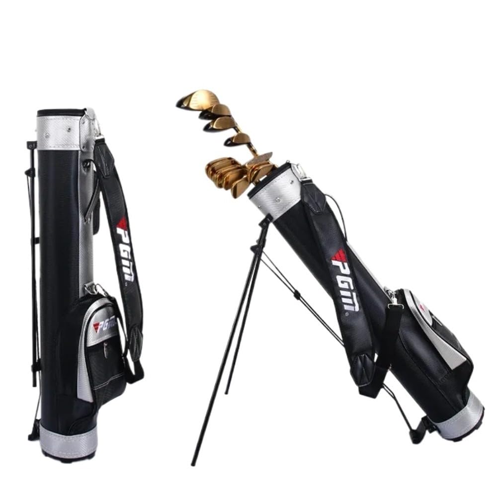 Bolsa unisex para 9 palos de golf con soporte de golf, bolsa de soporte de golf portátil de poliuretano para hombres y mujeres