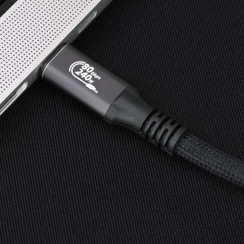 Image of Sewell USB4 80Gbps Cable [USB-IF Certified], 240W Charging, 8K@120Hz / 4K@480Hz Video Support, 3.9ft / 1.2m Braided USB-C, Compatible with Thunderbolt 5 /4 /3, MacBook Pro, Mac mini, iPhone 17, SSD