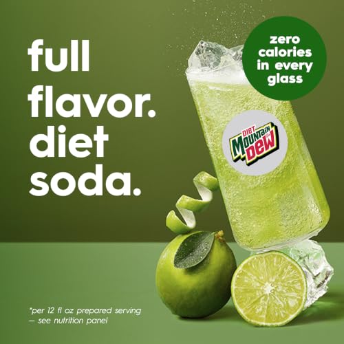 Image of SodaStream Diet Mountain Dew Drink Mix, 4 Pack Soda Syrup for Sparkling Water Makers, Zero Calorie Soda Stream Flavors, Makes About 96 Drinks, 4 x 14.9 Fl Oz (440ml)
