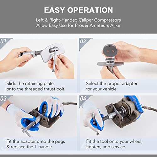 Orion Motor Tech 32Pc Dual Brake Tools, 2 In 1 Disc Brake Caliper Tool Set And Drum Brake Tool Kit, Brake Caliper Tool And Brake Drum Tool With Brake Spring Tool Pliers Installer Remover Adjuster #TOP2