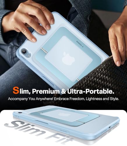 Image of TORRAS Ostand K1 Guardian for iPad Air 11 inch Case M4 /M3 /M2 (2026 /2025 /2024), Ultra Stable Stand, Multiple Adjustable Viewing Angles, Slim Protective Kickstand Cover with Pencil Holder, Blue
