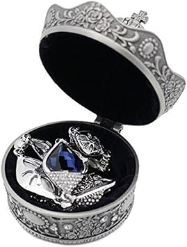 Creative Vintage Metal Alloy Crown Design Jewelry Box Ring Trinket Case Christmas Birthday Gift, Small