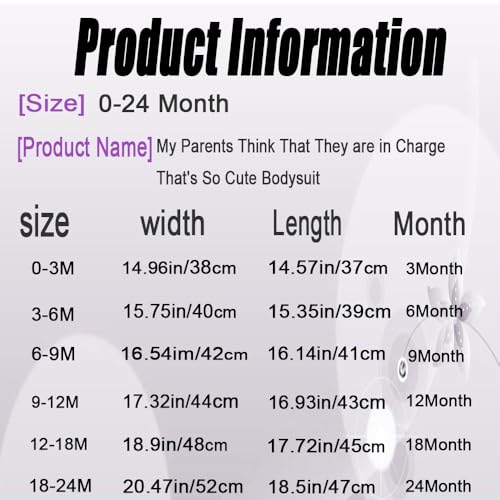 My Parents Think That They are in Charge That's So Cute Bodysuit, Funny Baby Pride Outfit, Infant Fashion Clothing3