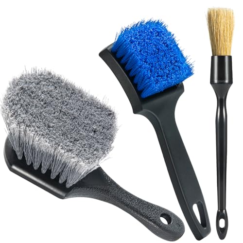 Eomarce Tire Brushes for Cleaning Tires Car Wheel Brushes for Cleaning Wheels Rim Cleaner Brush for Car Detailing Premium Wheel Cleaner Brush Kit Safe for Cars Trucks SUVs RVs Motorcycles