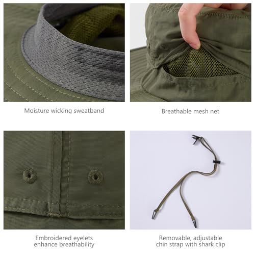 Image of BASSDASH Unisex UPF 50+ Mosquito Net Hat with Neck Flap FH17