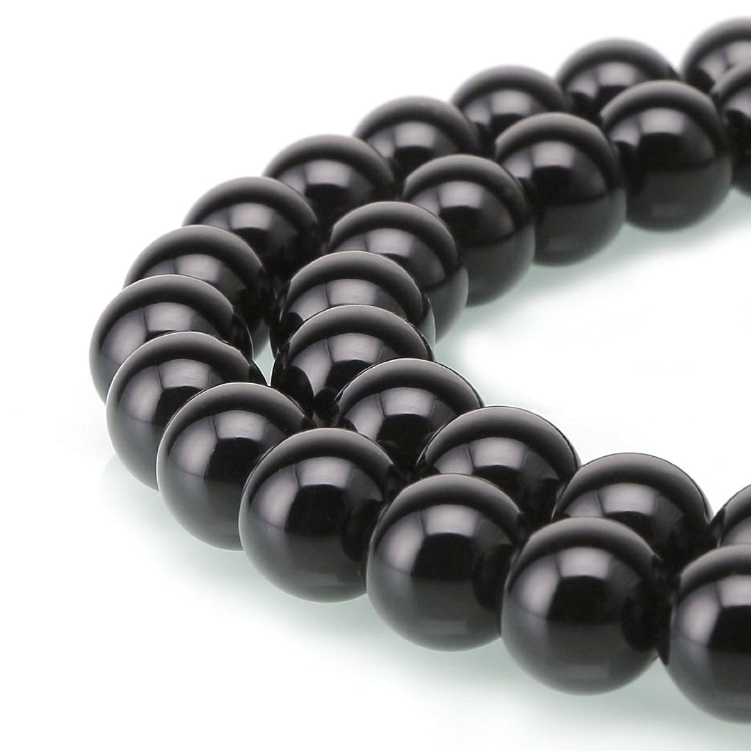 45pcs Adabele AAA Natural Black Agate Healing Gemstone Round Loose Beads 8mm Gem Stone Spacer for Craft Jewelry Making GC6-8