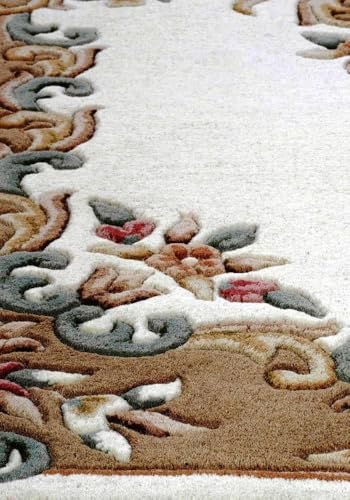 Tapete decorativo de área artesano en mezcla de lana 4x6 miniatura 3