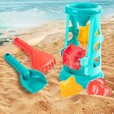 Zuasdvnk Juguete de arena, juguete de playa, juego de playa para niños pequeños, juguete de playa para niños pequeños, arena de viaje, molino de viento, reloj de arena, juguete, forma de pala para