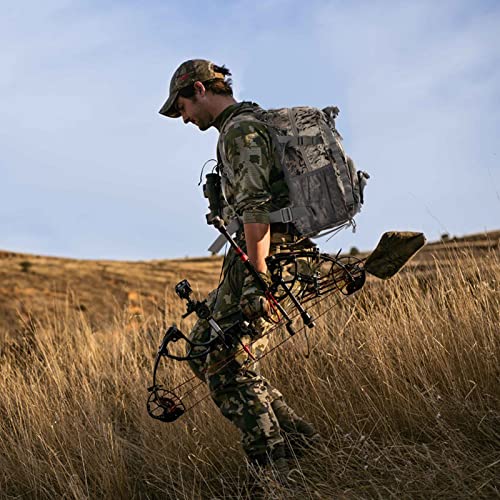 Huntit Hunting Backpack With Waterproof Rain Cover & Rifle Bow Holder, 28L Camo Hunting Day Pack For Bowhunting, Multi-Purpose #TOP6