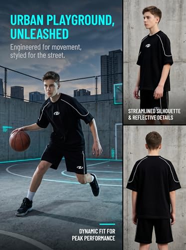 Image of Summer Clothes for Boys 2 Pcs, Letter Print Tops and Shorts Sports Casual Outfit Set for Kids