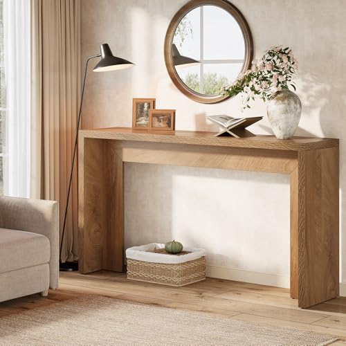 Tribesigns Farmhouse - Table console de 140 cm avec espace de rangement - Table basse rustique en...