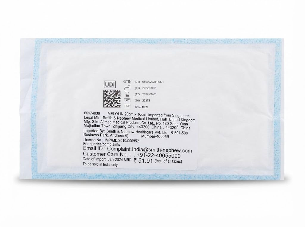 10 x 20 cm x 100 Low Adherent Absorbent Dressings Wounds Abrasions Burns - 6pcs — Amazon image 2