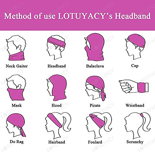 Cutewing Mask Headwear Boho Neck Gaiter Sweatband Balaclava Magic Headband Elastic Seamless 12 in 1 Bandana Scarf UV Resistence for Fishing Hiking Running Motorcycling,Pack of 12 - Thumbnail 3
