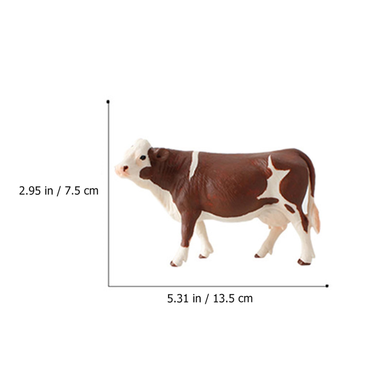 Hohopeti Juguete Modelo de Vaca Blanco 4 Piezas PVC Educativo para Niños