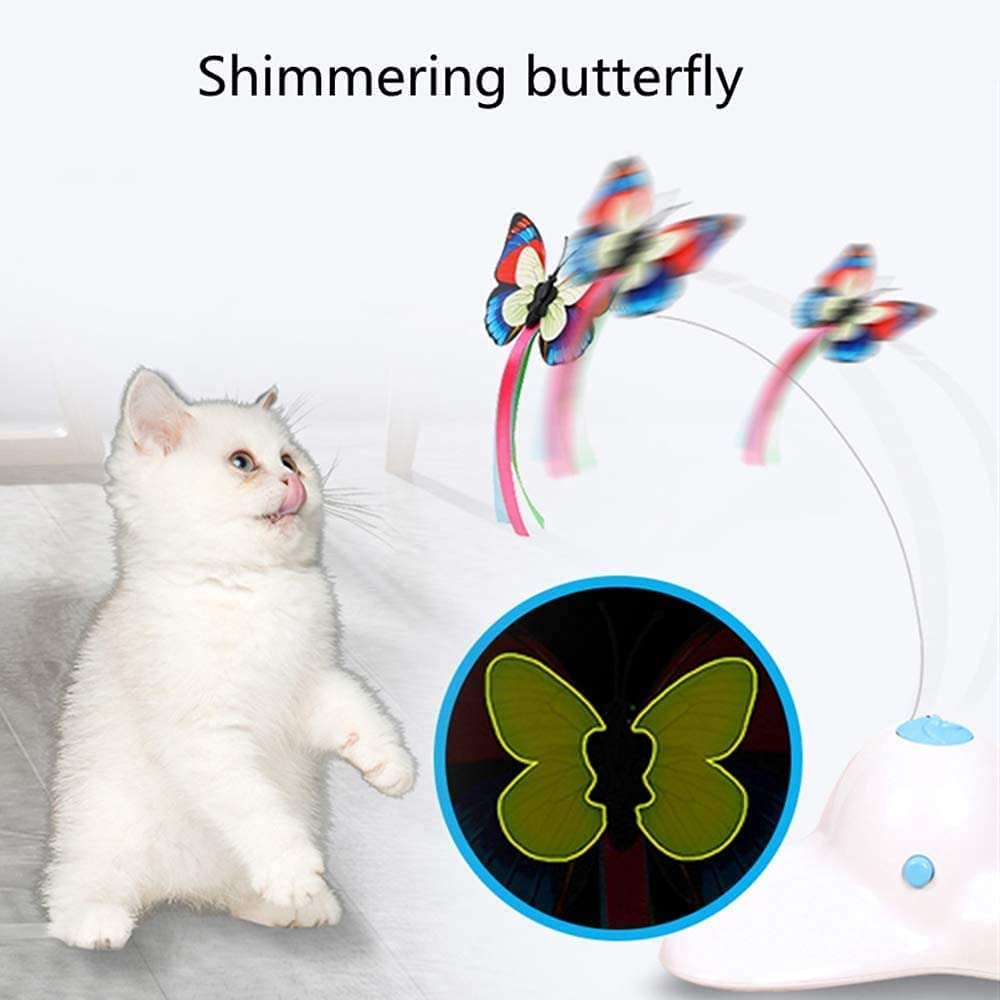Interaktives Elektrisches Katzenspielzeug Schmetterling Mit Saugnapf - 360  Drehbar
