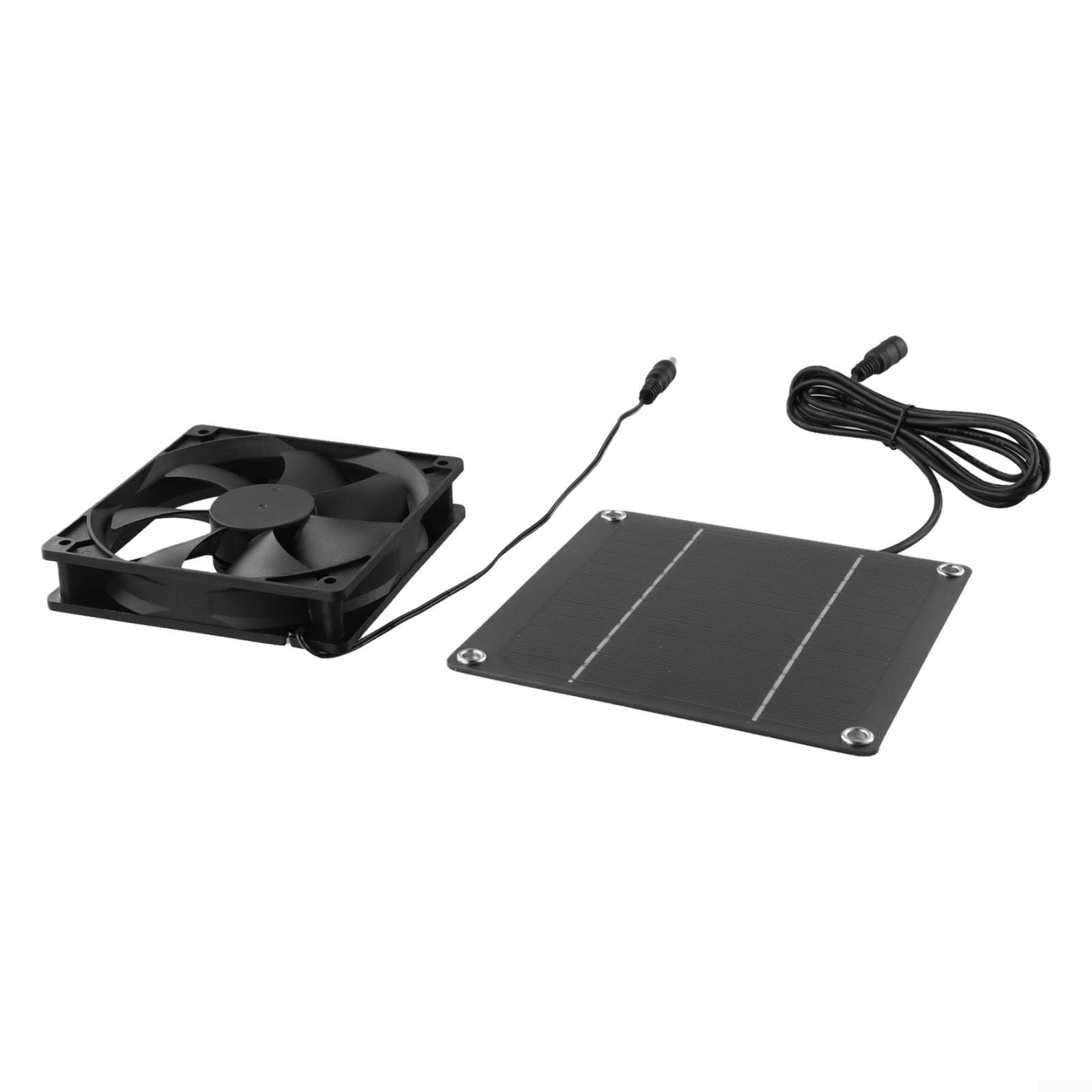 Ventola di scarico ad energia solare, 50 W, 12 V, 76,3 CFM, con pannello solare, per serra, pollame e cani, colore: nero