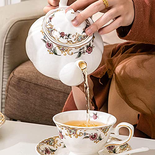 Juego de Tazas de café de cerámica Europea Juego de té de la Tarde Servicio de 6 Tazas de café y platillos Azucarero… - Imagen 5