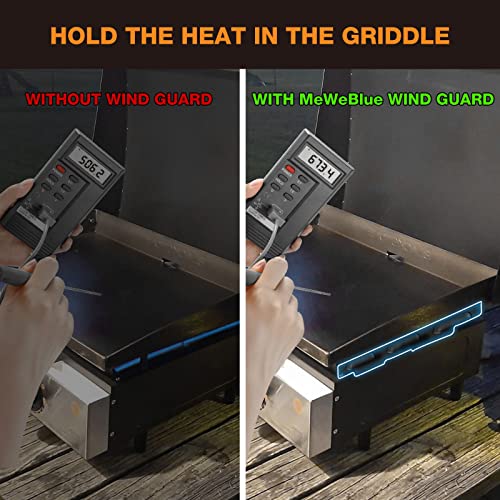 Image of Wind Guards for Blackstone 22 Inch Griddle, Grill Accessories for Griddle Grill and Camping, MeWeBlue 5018 Magnetic Stainless Steel Wind Screens Protect Flame Hold Heat, Compatible with Hood, Black