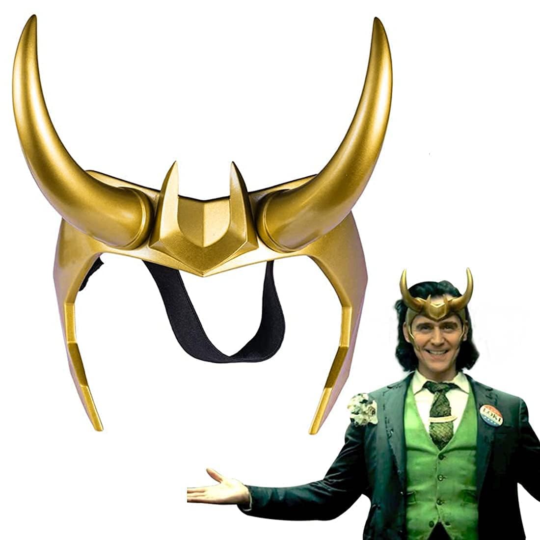 CAFELE Helmet Horns Cosplay, 2021 TV Series Movie Thor Ragnarok Superhero Crown Mask for Halloween Costume Accessories
