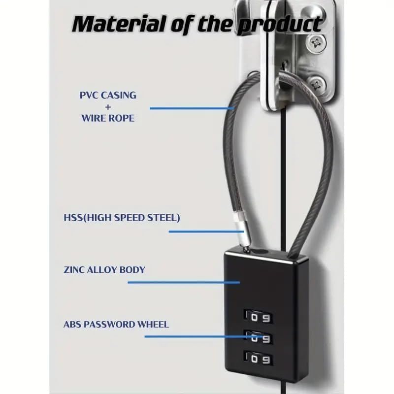Image of Istara Combination Travel Number Lock | Portable Luggage Lock | 3 Digit Code Number Pad Lock | Sliding Combination Lock | Anti Theft Protection Tool for Luggage /Travel /Cars /Bicycles (Model-5)