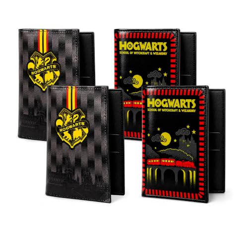 Image of Nasher Miles x Harry Potter Hogwarts Alumnus & Express Passport Sleeve Set of 4 | PU Travel Cover with Cards Slot | Ideal for Travel | Men, Women, Boys, Girls (Black, Yellow & Red)