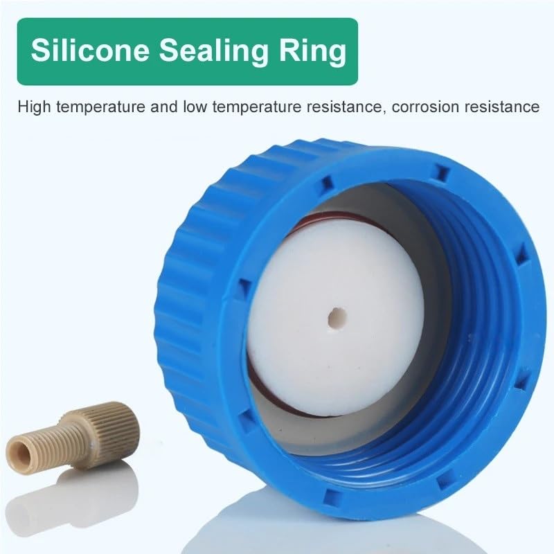 Mobile Phase Solvent Bottle Cap GL45 with PEEK Connector HPLC Solvent Bottle Cap Mobile Phase bottle1/2/3/4-holes(2-Holes)