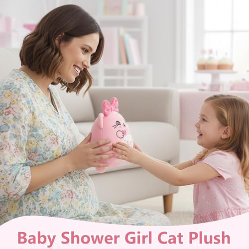 Cat Plush – Adorable Pink Cat Stuffed Animal for Women Gift Newborn Baby Gift Birthday Present for Girl Luxury Plush Toy with “It’s A Girl” Design - Image 6