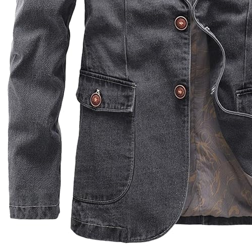 Men's Vintage Casual Work Wear Suit Blazer Jacket Sport Coat Two Button Business Suit Jacket4