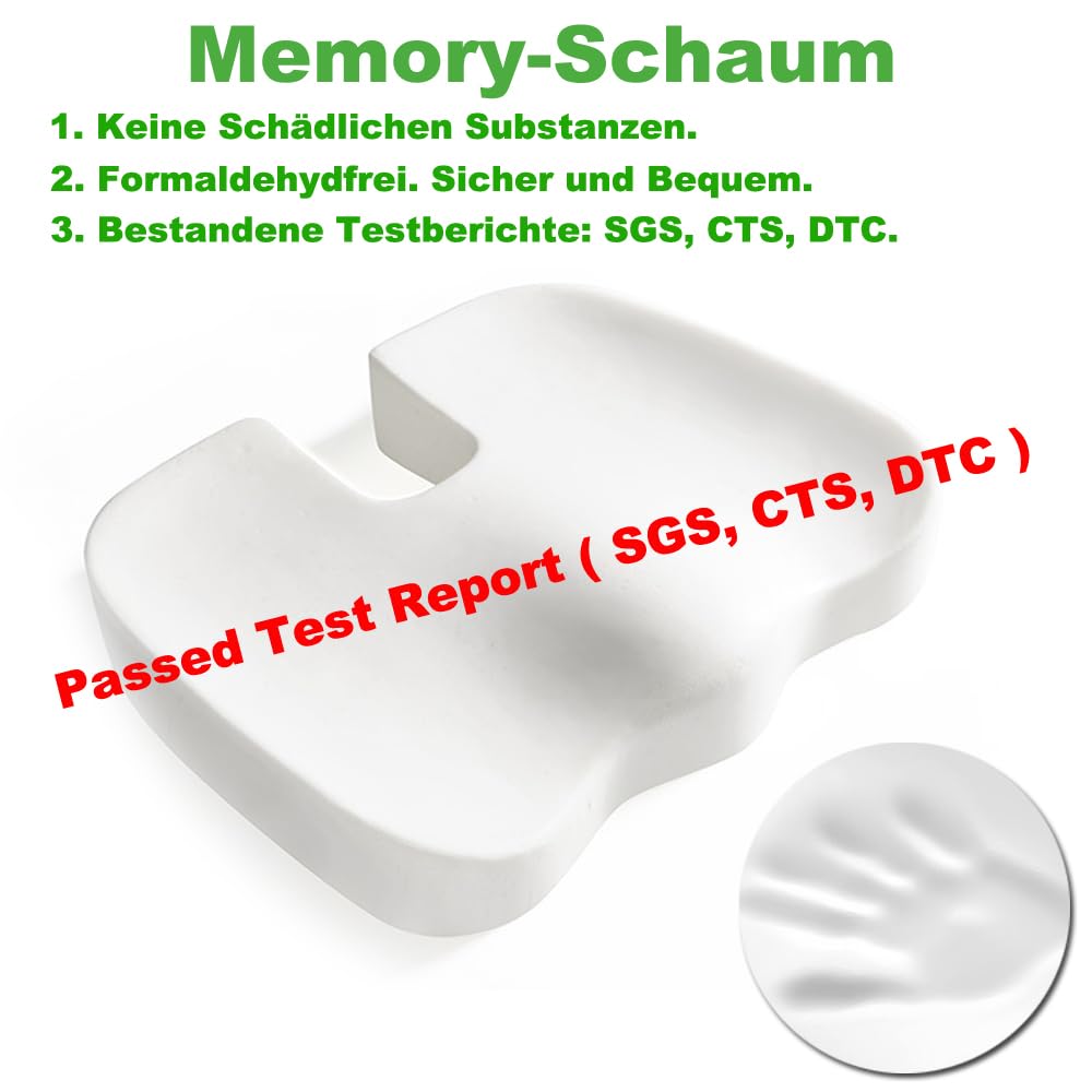 Memory Schaum Orthopädisches Sitzkissen Auto, Ergonomisches Autositzkissen Fahrersitz, Sitzauflage Auto Vordersitze Sitzerhöhung für Autositze