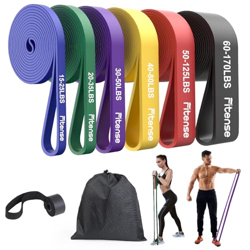 Fitense Resistance Bands Set - Pull Up Bands with 6 Resistance Levels 15-170 LBS for Men Women,...