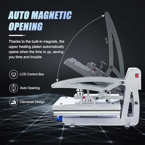 Heat Press Machine con Base Deslizante y Apertura Automática miniatura 2