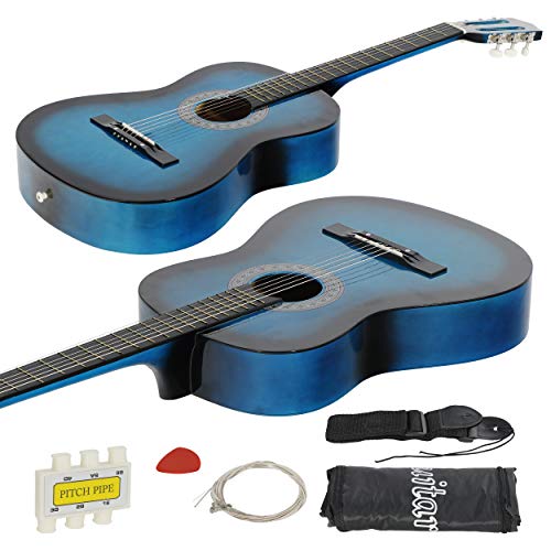 Zeny ZENY01026 38 Inch Acoustic Guitar Full Size Beginners Package Kit For Right-Handed Starters Kids Music Lovers W/Case thumb #6