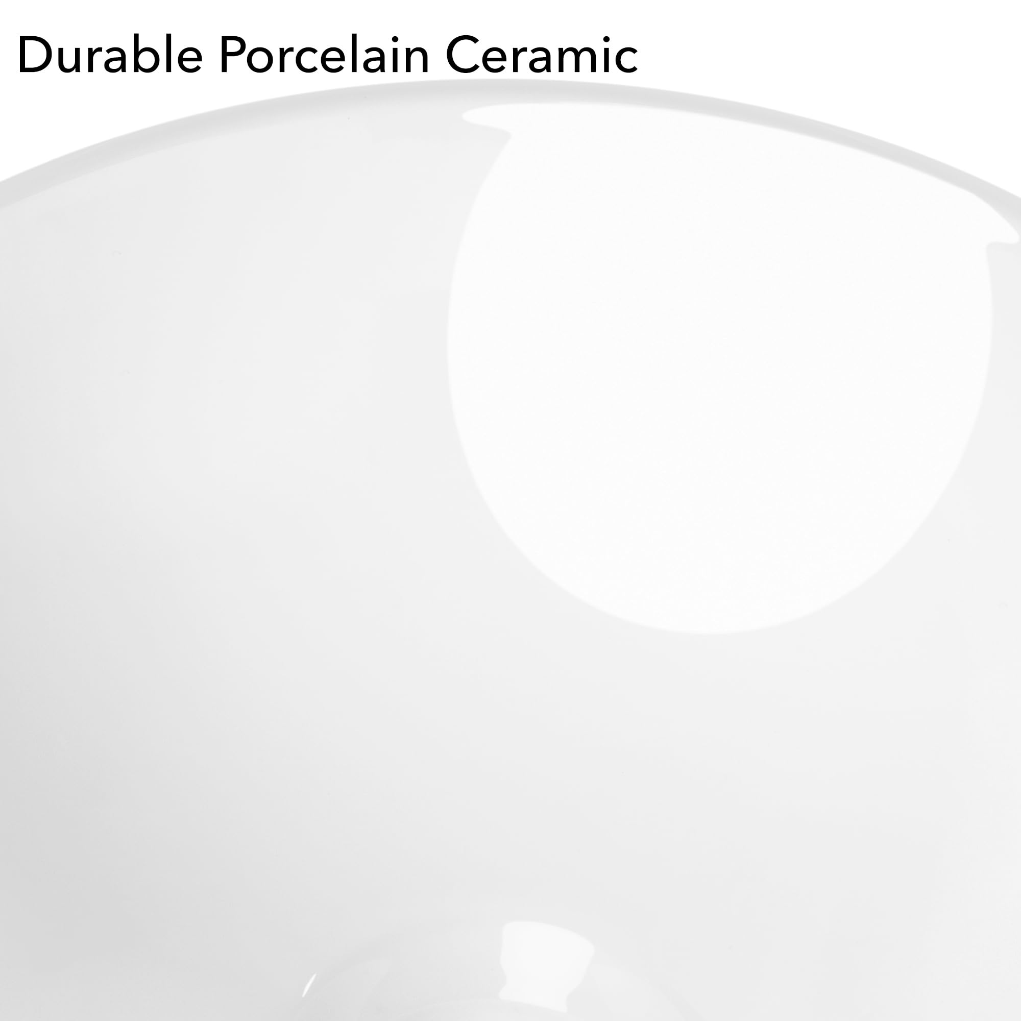 Miligoré 11" Round White Ceramic Vessel Sink - Modern Above Counter Bathroom Vanity Bowl