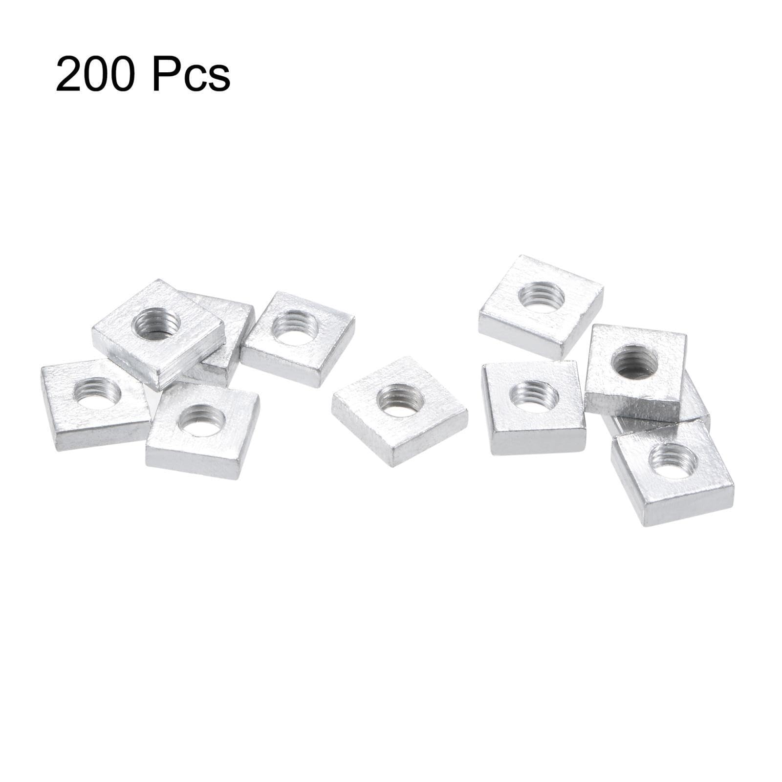 Tool Parts and Accessories Square Nuts M3x6mmx2mm Zinc-Plated Metric Coarse Thread Assortment Kit 200pcs (#CN-140824-14097)
