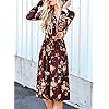 ZESICA-Womens-Long-Sleeve-Floral-Pockets-Casual-Swing-Pleated-T-Shirt-Dress ZESICA Women's Long Sleeve Floral Pockets Casual Swing Pleated T-shirt Dress,Small,Burgundy Burgundy Small