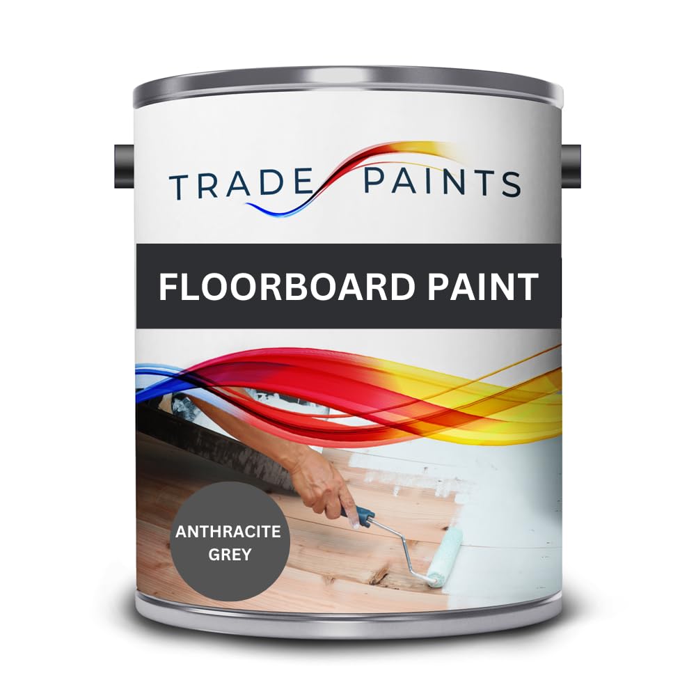 Trade Paints Floorboard Paint For Wooden Floors - Anthracite Grey Ral 7016-5L - Attractive Satin Finish