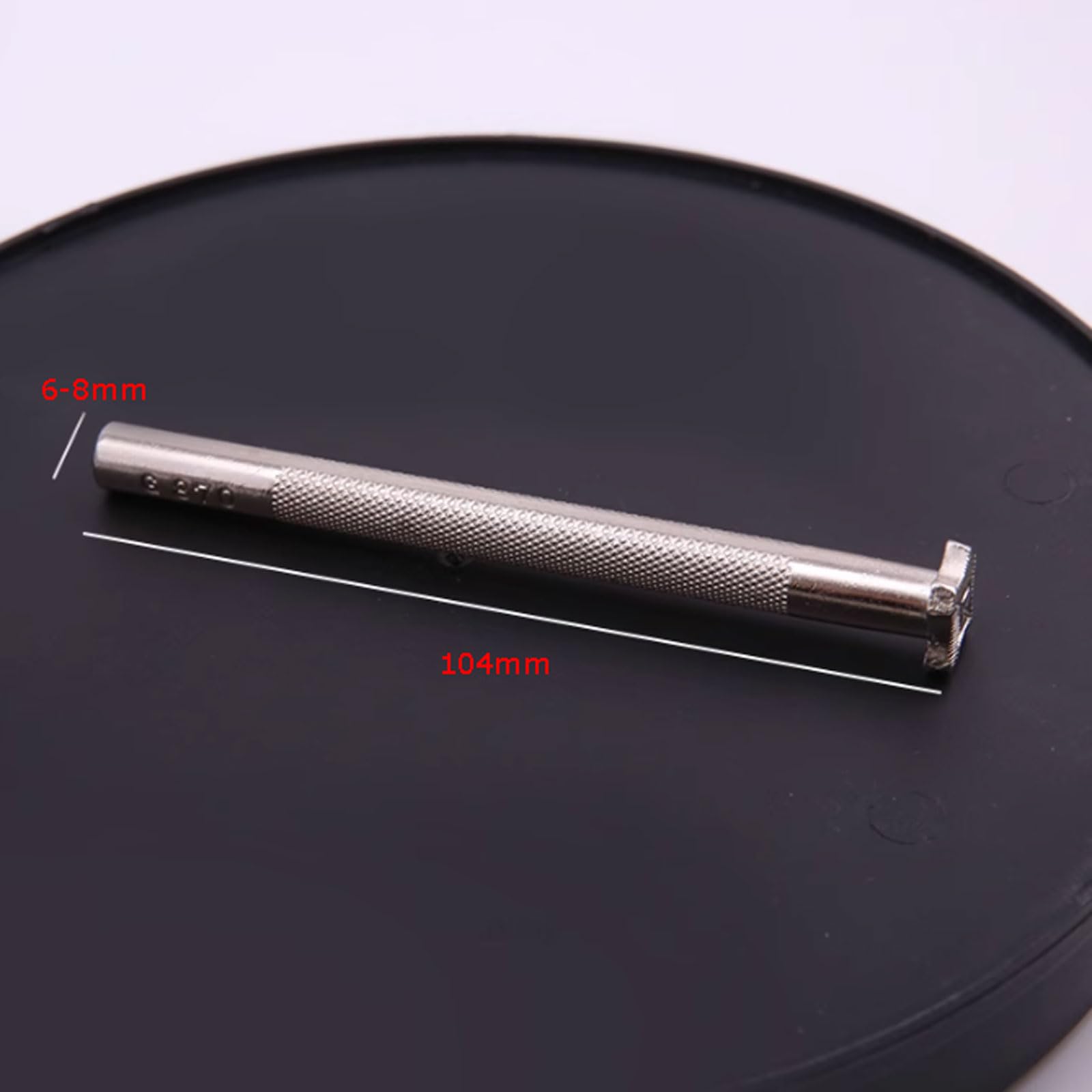 Juego de Herramientas para Estampar Metal, Juego de 12 Sellos alfanuméricos de Cuero con Sellos de 6-8 mm y punzón de 104 mm