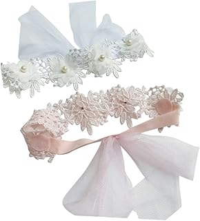 ibasenice 2 Pçs Faixa De Renda Recém-Nascido Arco Faixa De Cabelo Glitter Faixa De Cabeça Infantil Arco De Pérola Laços De Cabelo Meninas Faixa De Cabelo Infantil Cocar De Bebê Acessórios