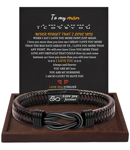 Inspirational Gifts for Men Morse Code Bracelets Mens Bracelets Graduation Gifts for Him Fathers Day Adjustable Leather Bracelet Motivational Birthday Annivesary Jewelry Stocking Stuffers for Men