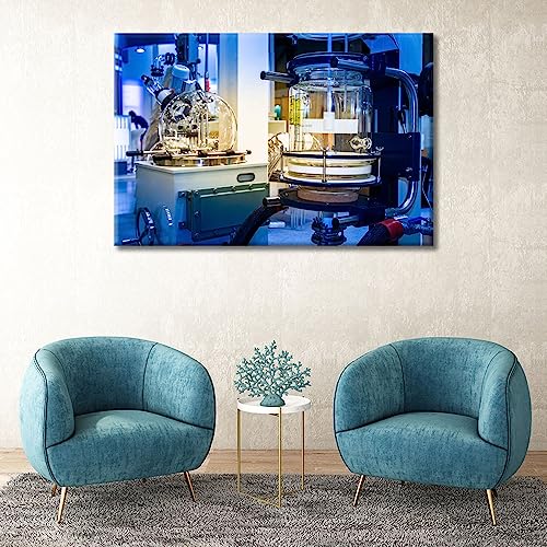 Image of TUMOVO Home Decor Clinical Laboratory Poster Canvas Paintings Wall Art 1 Pieces Laboratory Research Concept Bedroom Decor Wall Art Medical Canvas Wall Art Framed Ready to Hang, 24 inch Wx36 H