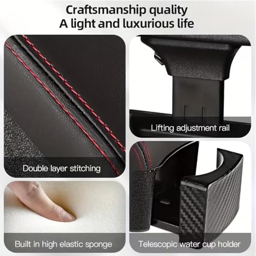 Image of Arm Rest for Car,Car armrest Car arm Rest,Seat Gap Storage Box,Car Seat Gap Filler Organizer,Wrist Support Adjustable Armrest,Car Central Liftable Armres Storage Organizer Box Black